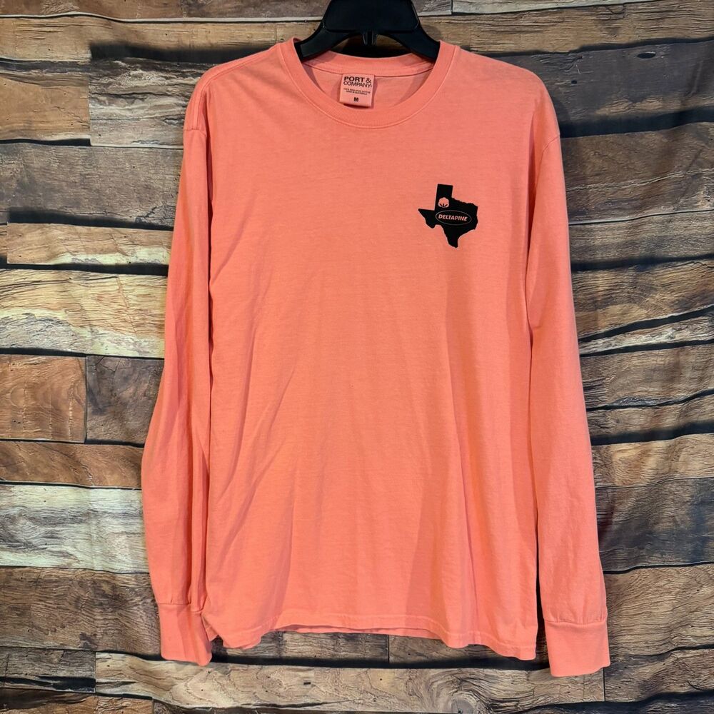 Port & Company Deltapine Texas Cotton Safety Slogan Long Sleeve T-Shirt Men's M